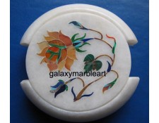 Indian marble inlay coaster set 3.5" Cs-42
